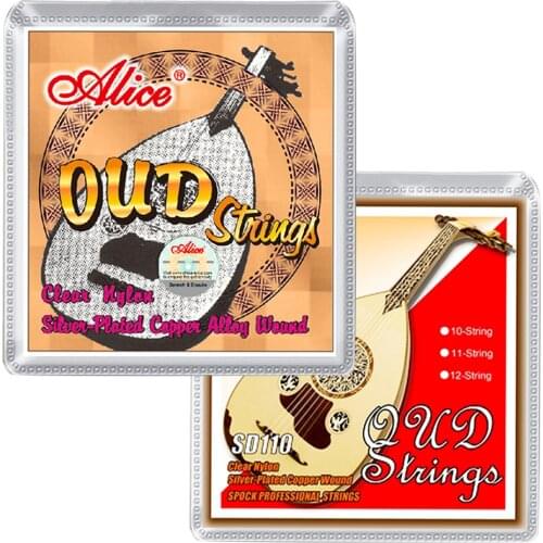 Alice OUD Strings for 12-String Oud Clear Nylon Silver Plated Copper Alloy Wound