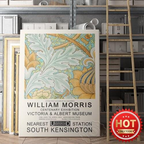 William Morris Victoria&Albert Museum Exhibition Poster, London Underground Art Nouveau Wall Picture, Living Room Home Decor