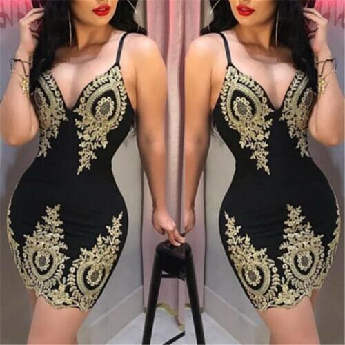 Womens Spaghetti Strap Dress Slim Fit Pencil Dresses Hot Sale Ladies Bandage Bodycon Evening Party Club Print Short Mini Dress