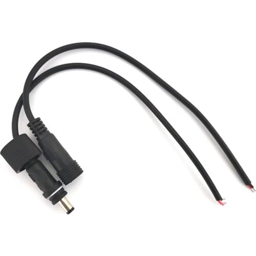 1Pairs DC Power Wire Female And Male Waterproof Black 2Pin 22AWG 5.5x2.1mm Cable Connector