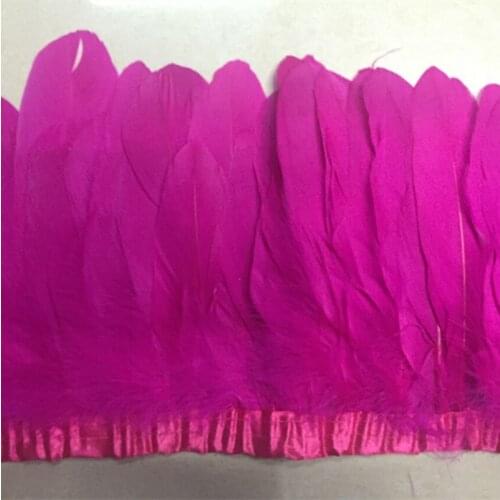 2Yards/Lot 10-15CM Wide Goose Feather Fringe Trim Dyed Geese Feather Ribbons for Dress Skirt Party Cloth Decor DIY Craft Making