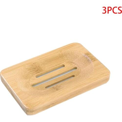 3PCS Wooden Soap Dish Bamboo Wooden Soap Dish Soap Holder Bamboo Mold Mildew-proof Draining Sanitary Bamboo Box 7.9x12cm