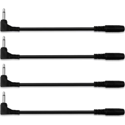 4 Pieces of Reverse Polarity Cable 90 Degree Right Angle DC Power Converter Cable Extension Cord for Piano Guitar Pedal