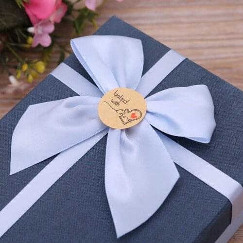 500Pcs Baked With Love Round Kraft Paper Sticker Adhesive Baking Label For Christmas Festival Cake Box Gift