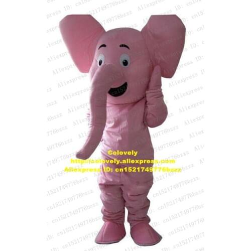 Active Pink Calf Elephant Elephould Elephish Like Mascot Costume Fancy Dress With Pink Long Nose Black Mouth No.5476 Free Ship