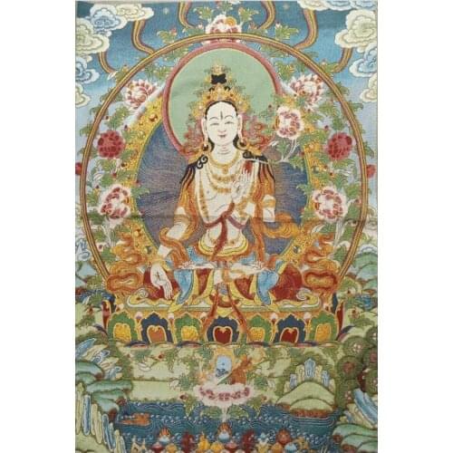 Archaize White Tara Buddha embroidery Hanging Images crafts