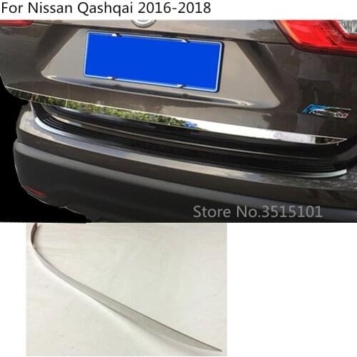 Car styling cover Stainless steel Rear tail door bottom tailgate Trunk Lid Tail Gate trim For Nissan Qashqai 2016 2017 2018