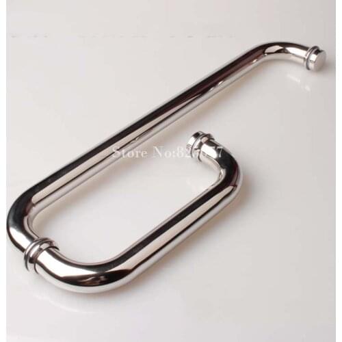 Free Shipping frameless shower door handle L shape 304 stainless steel mirror L handle length 450mm HM149