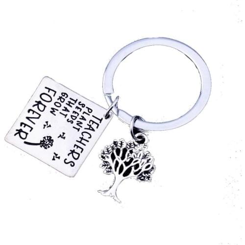12PC Teachers Plant Seeds That Grow Forever Keyring Unique Tree Charm Pendant Keychains Teachers Day Gifts Graduation Gifts Hot