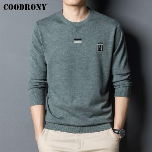 COODRONY Brand Autumn Winter New Arrival Fashion Casual O-Neck Sweater Pullover Men Clothing Soft Warm Cotton Wool Jersey C1366