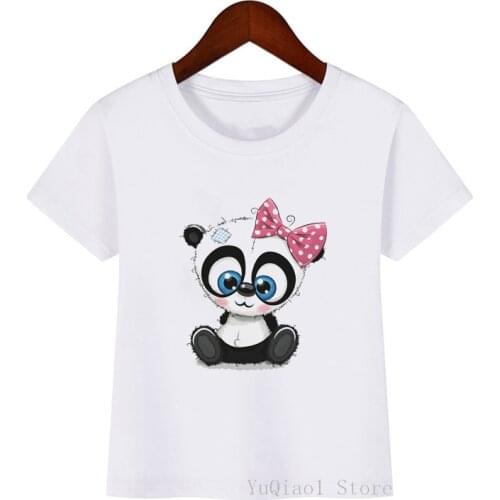 Cute cartoon panda/unicorn print kids clothes lovely boy girl t-shirt top summer white camisetas child t shirt tee casual tshirt