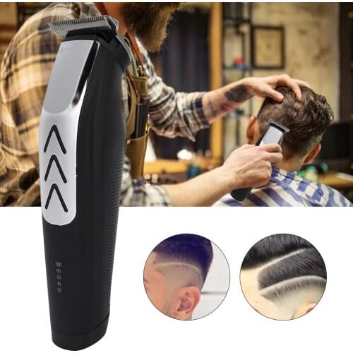 Professional Electric Hair Trimmer Low Noise Stainless Steel Cutter Head Hair Cutting Machine Hairdressing Salon Tools Silver
