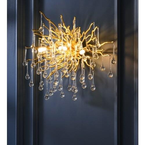 G9 Crystal Luxury LED Wall Light Gold Nordic TV Background Wall Lamp For Bedroom Bedside Restaurant Wall-Sconces AC90V - 260V