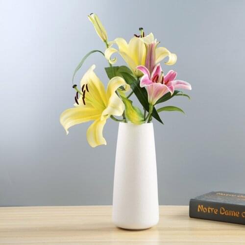 Nordic Ceramic Vase Solid Color Flowerpot Garden Pot Planter Decorative Tools for Sitting Room Office Desktop Decorations
