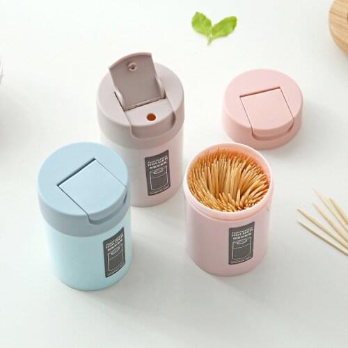 1Pc Toothpick Box Container Portable Toothpick Dispenser Toothpick Storage Box Restaurant Toothpick Holder Kitchen Organizer