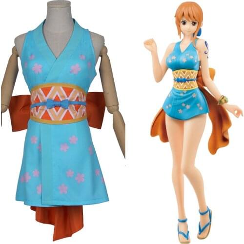 One Piece Wano Country Nami Cosplay Costume Wanokuni Style Nami Dress Outfit Halloween Carnival Costumes