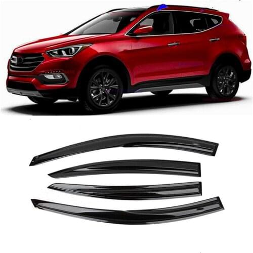 For Hyundai Santa Fe SantaFe 2009-2018 Car Side Window Vent Visor Sun Rain Deflector Guard Awnings Shelters Adhesive Cover Trim