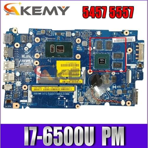 Akemy BRAND NEW I7-6500U FOR Dell Inspiron 5457 5557 Laptop Motherboard BAV00 LA-D051P CN-02XPMY 2XPMY Mainboard 100%TESTED