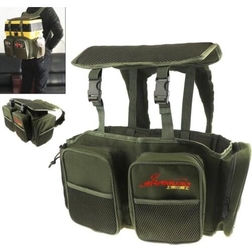30 x 18 x 22cm Large Capacity Multifunction Fishing Box Bag Nylon Fabric Army Green Backpack Fishing Gear Storage Bags