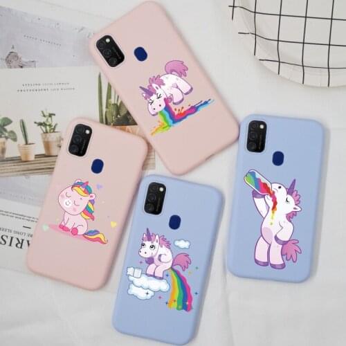 Unicorn Cartoon Case For Samsung Galaxy M31S M21 M30S M31 S M31S Case Back Cover Silicone Purple Cute For Samsung M31 Soft Cover