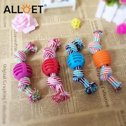 Pet Dog Double Knot Ball Cotton Rope Puppy Bite Resistant Chews Molar Tooth Cleaning Ball Training Play Interactive Toy