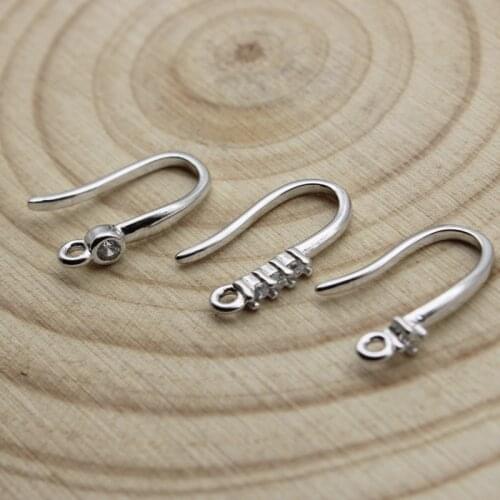 Genuine 925 Sterling Silver Earring Finding Accessories Earrings Clasps Hooks Fittings DIY Jewelry Making Accessories Earwire
