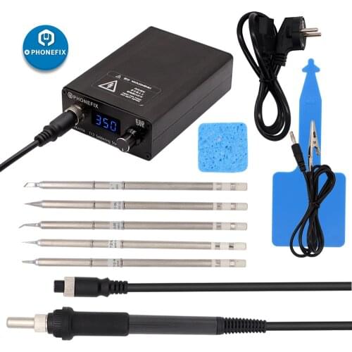 PHONEFIX T12 Soldering Iron Constant Temperature Lead-free Soldering Station Digital Display Electric Soldering Iron Kit