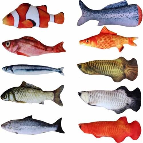 Plush Cat Mint Fish Toy Pet Chewing Mint Cat Toys Simulation Toy Fish-Shaped Pillow Cats Scratch Board Scratching Plush Creative