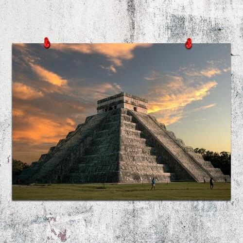 Canvas Poster Sunset At Chichen Itza Wall Art Painting Posters and Prints Nordic Wall Pictures for Home Decor