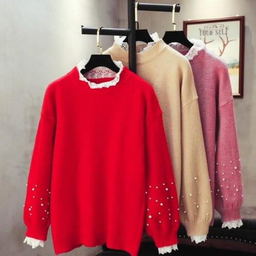 Lazy Style Pullover Sweater Women 2020 New Autumn Winter Korean Fashion Loose All-Match Long Sleeve Solid Color Knitting Sweater