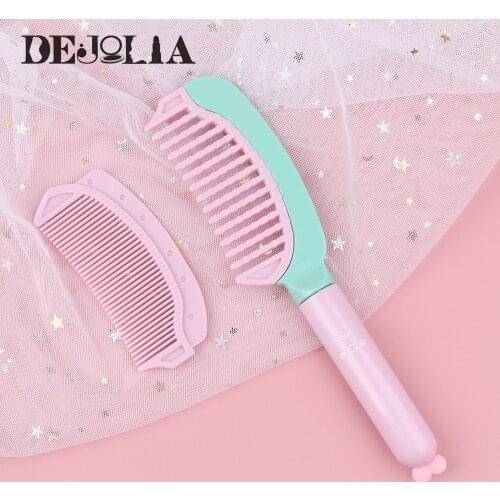 Cute girl cartoon comb detachable portable portable household dense-tooth wide-tooth plastic hairdressing comb