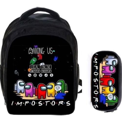 13 Inch Among Us Backpack Children Cartoon Backpacks Boys Girls SchoolBag For Kindergarten Daily Kids BookBag