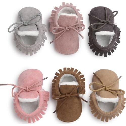Warm Baby Shoes Toddler First Walker PU Leather Winter Baby Moccasins Newborn Boys Girls Casual Sneakers For 0-18M