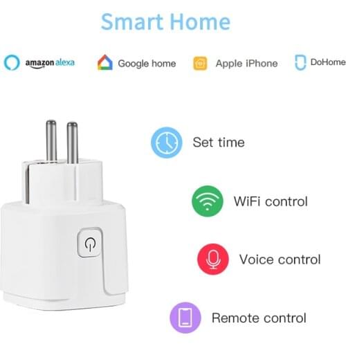 Smart Plug WIFI Socket EU 16A Timer Plug Voice Control APP Remote Control Smart Socket Works With Siri Alexa Google Home
