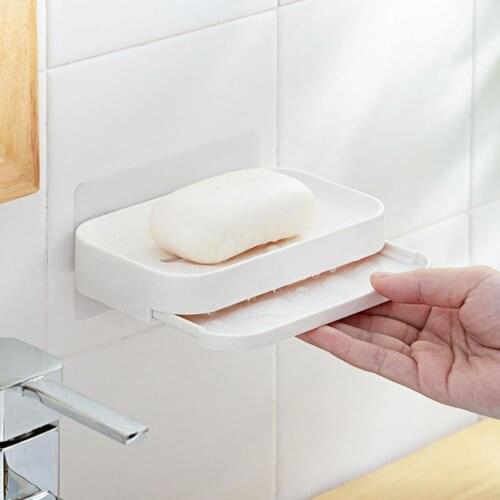 PS Unique Non-Slip Soap Drain Case Clean Soap Rack Sturdy for Bathroom