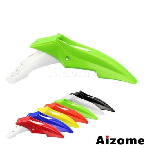 Universal Green White Dirt Bike Plastic Mudguard For Honda CRF XR WR TTR KLX KLF EXC XCF SMR Off Road Motocross Front Fender