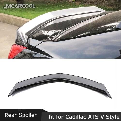 Carbon Fiber Rear Boot Spoiler for Cadillac ATS Sedan 4 Door 2015 -2019 V Style FRP Rear Trunk Lid Trim Wings Spoiler
