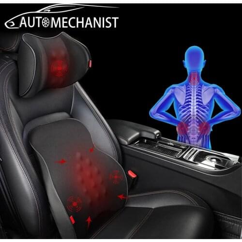 USB Car Massage Pillow Headrest in The Car Seat Massage Kit Headrest Pillows For Auto Neck Rest Cushion Travel Pillow Accessorie