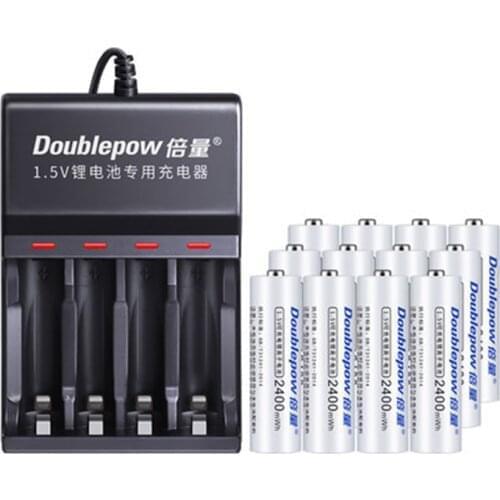 1.5v 2400mWh AA rechargeable battery AA lithium battery fast charging via 4-slot USB smart charger