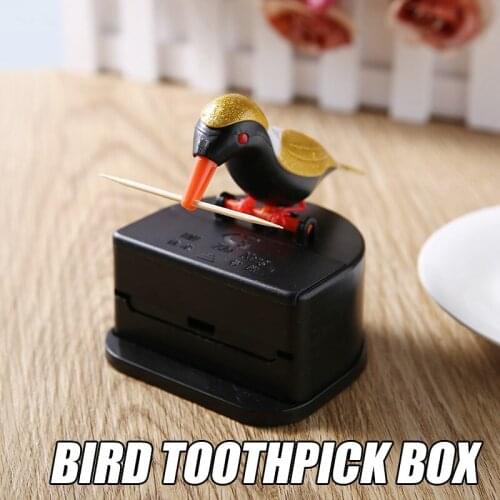 1 Set Automatic Toothpick Box Cute Little Hummingbird Shape Toothpick Dispenser Holder Organizer Cartoon Table Decoration