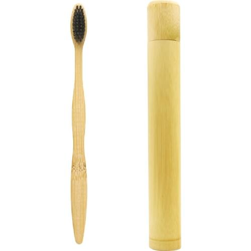 DR.PERFECT 1 pc/Bamboo Tube Curved Style Charcoal Toothbrush Fiber Soft Bamboo Charcoal Brush Teeth Cleaning BPA Free Nylon