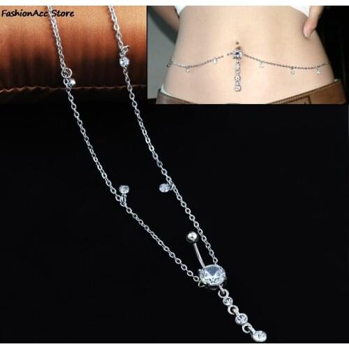 1PC Fashion Surgical Steel Belly Button Waist Chain Navel Piercing Ring Body Jewelry