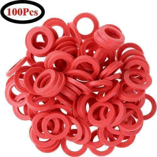 100Pcs Red Garden Hose Washers Rubber O-Ring Seals Silicone Washers Gaskets for Standard 3/4 Inch Garden Shower Hose