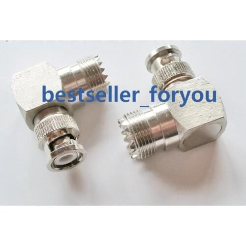 1x New BNC Male To UHF SO-239 Female SO239 Right Angle 90 Degree RF Connector Adapter