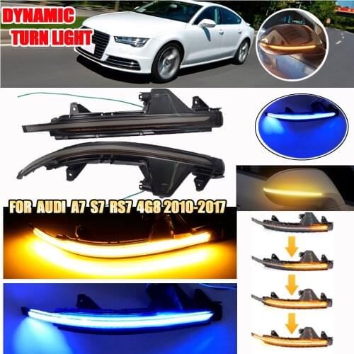 2021 New For Audi A7 S7 RS7 2011-2017 LED Dynamic Turn Signal Light Side Wing Rearview Mirror Sequential Indicator Lamp Blinker
