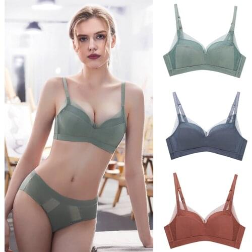 Free shipping Autumn bra with lace screen and adjustable bra Wireless brallette bra and panty set Multicolor lingerie