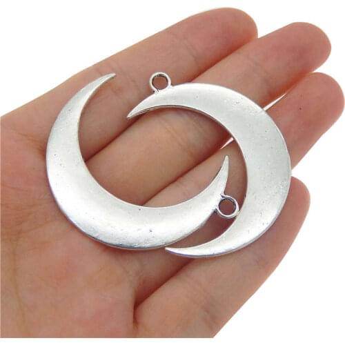 Julie Wang 8pcs Mini Charms Fashion Jewelry Alloy Antique Silver Plated Moon Shapes Pendant Charm Jewelry Making Accessories