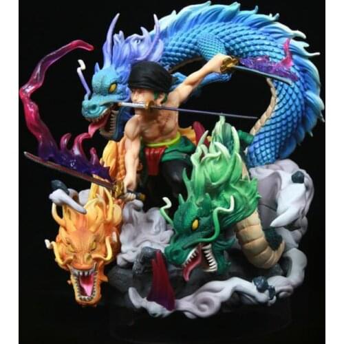There Dragon GK Statue One Piece Roronoa Zoro Action Figure Model Toys