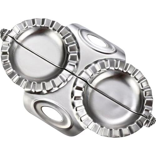DIY Double Head Dumpling Mould Stainless Steel Dumpling Mold For Home Kitchen Must-Ravioli Making Baking Kitchen Accessory 1pcs