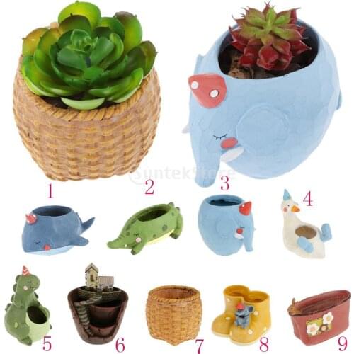 Resin Whale Cacti Succulent Plant Flower Bed Pot Box Room Garden Planter